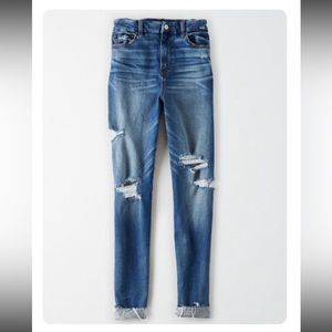 AE CURVY SUPER HIGH-WAISTED JEGGING in Destroy Your Blues